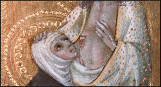 St Catherine drinking from the side wound of Christ
